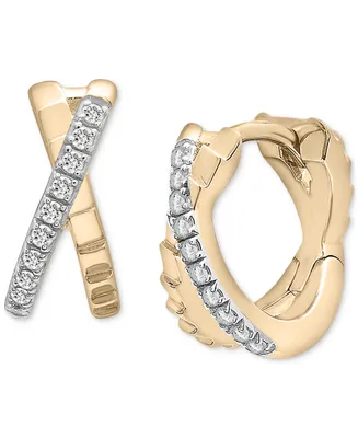 Audrey by Aurate Diamond Crossover Small Hoop Earrings (1/10 ct. t.w.) in Gold Vermeil, Created for Macy's