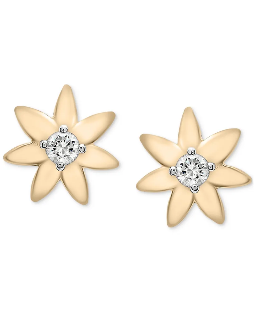 Audrey by Aurate Diamond Flower Stud Earrings (1/10 ct. t.w.) in Gold Vermeil, Created for Macy's