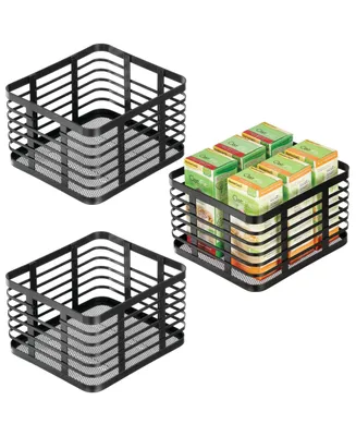mDesign Small Metal Wire Organizer Basket for Kitchen, Pack
