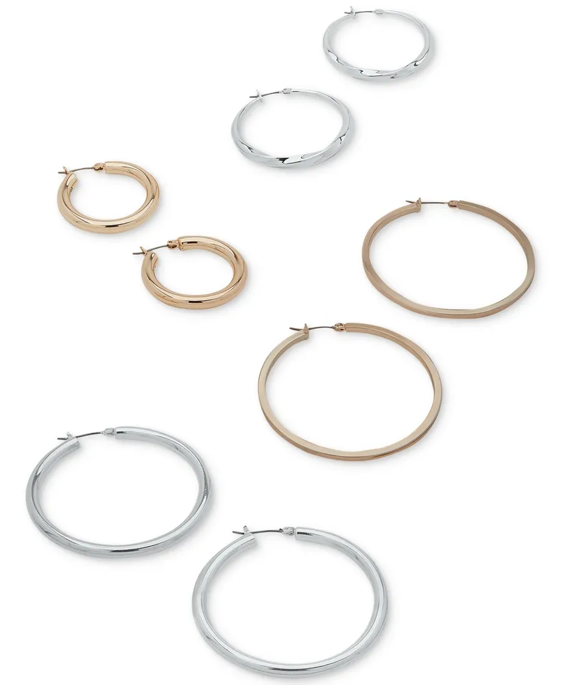 Dkny 1 1/5" Thick Hoop Earrings