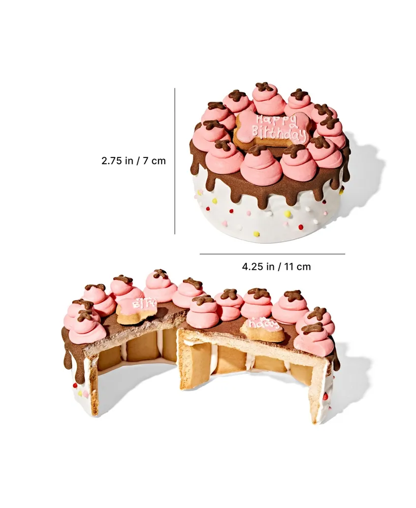 Thoughtfully Pets, Dog Happy Birthday Mini Cookie Cake, Pink, Peanut Butter Flavored - Assorted Pre