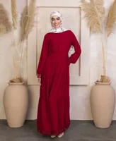 Urban Modesty Women's Lace-Trim Tiered Maxi Dress