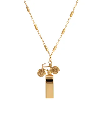 2028 Gold-Tone Bike Whistle Necklace