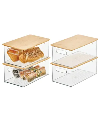 mDesign Plastic Kitchen Food Storage Bin with Lid