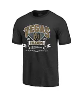 Men's Majestic Threads Black Vegas Golden Knights 2023 Stanley Cup Champions Ringer Tri-Blend T-shirt