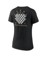 Women's Fanatics Black Vegas Golden Knights 2023 Stanley Cup Champions Jersey Roster V-Neck T-shirt