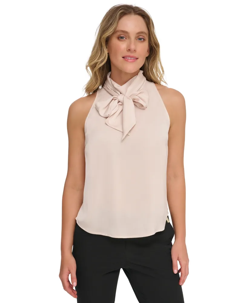 Tommy Hilfiger Women's Sleeveless Tie-Neck Top