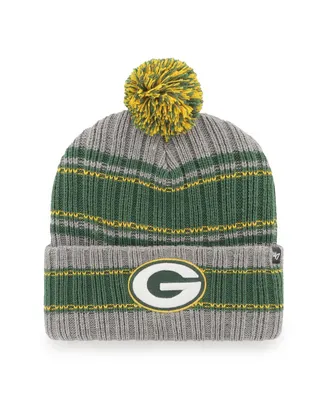 Men's '47 Brand Graphite Green Bay Packers Rexford Cuffed Knit Hat with Pom