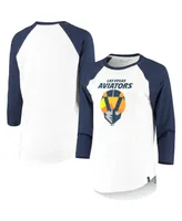Women's Under Armour Navy, White Las Vegas Aviators Three-Quarter Sleeve Baseball T-shirt