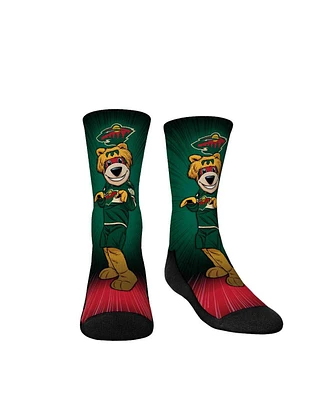 Big Boys and Girls Rock 'Em Socks Minnesota Wild Mascot Pump Up Crew Socks