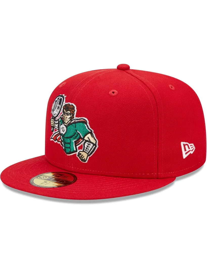 Men's New Era Red Fort Wayne TinCaps Marvel x Minor League 59FIFTY Fitted Hat