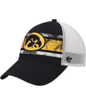 Men's '47 Brand Black, White Iowa Hawkeyes Interlude Mvp Trucker Snapback Hat