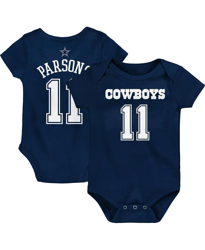 Infant Boys and Girls Micah Parsons Navy Dallas Cowboys Mainliner Player Name and Number Bodysuit