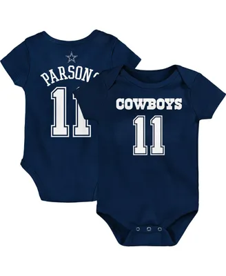 Infant Boys and Girls Micah Parsons Navy Dallas Cowboys Mainliner Player Name Number Bodysuit