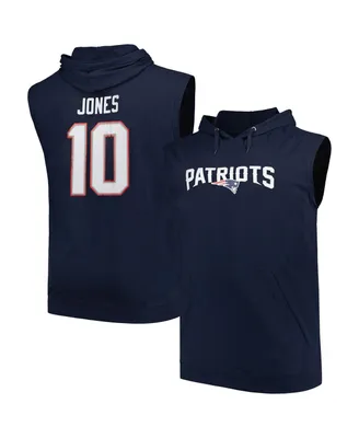 Men's Mac Jones Navy New England Patriots Big and Tall Muscle Pullover Hoodie
