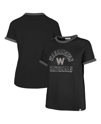 Women's '47 Brand Black Washington Nationals City Connect Sweet Heat Peyton T-shirt