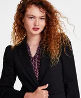 CeCe Women's Puff-Shoulder Open Front Long Sleeve Blazer