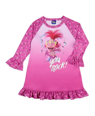 Dreamworks Trolls Toddler Girls' Poppy Rock Kids Sleep Pajama Dress Nightgown