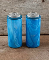 Cambridge Insulated Sapphire Blue Geode Slim Can Coolers, 2 Pack