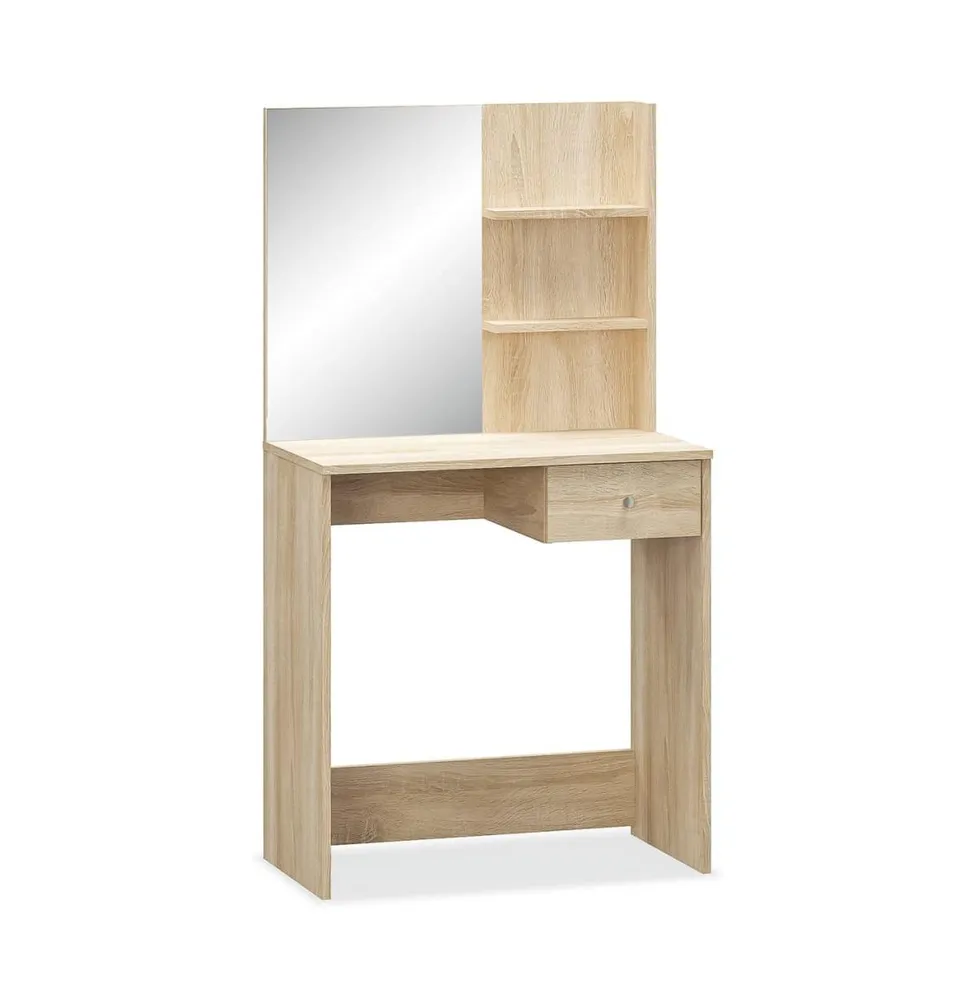 vidaXL Dressing Table Engineered Wood 29.5"x15.7"x55.5" Oak