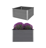 vidaXL Garden Raised Bed Wpc 39.4"x39.4"x21.3" Gray