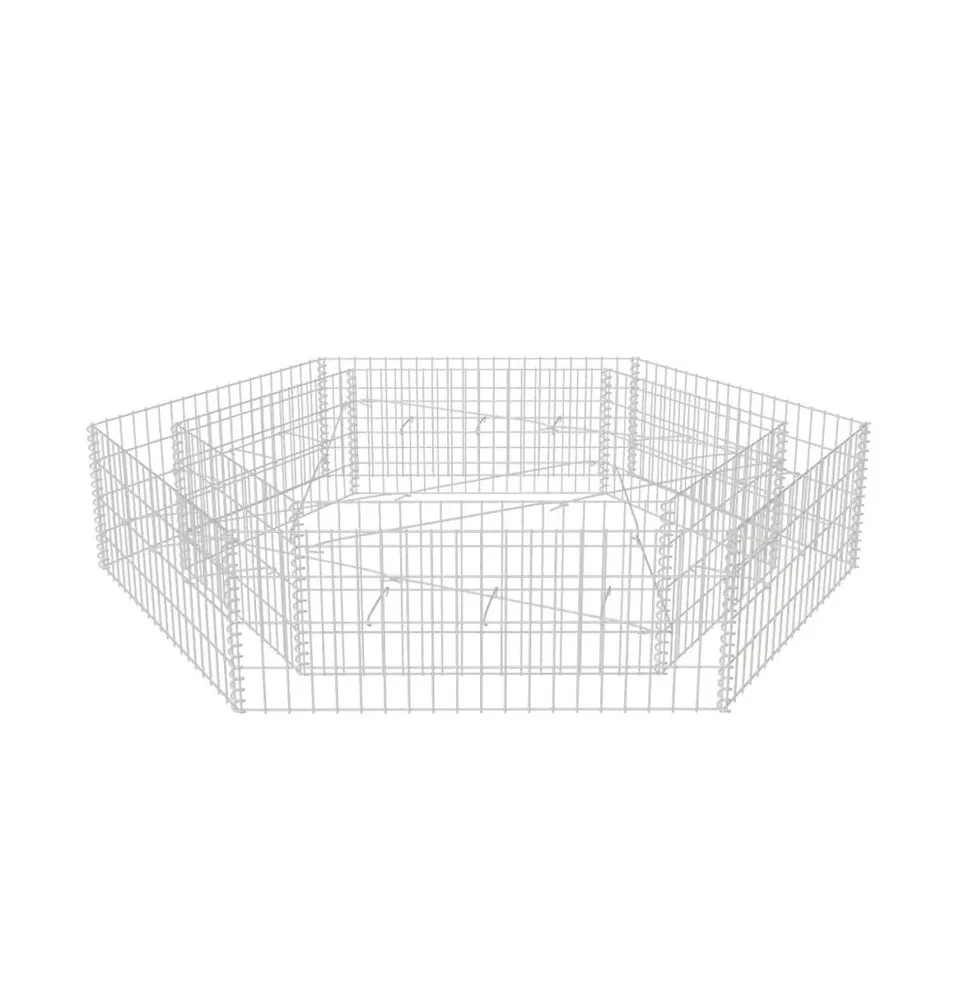 vidaXL Hexagonal Gabion Raised Bed 78.7"x68.1"x15.7"