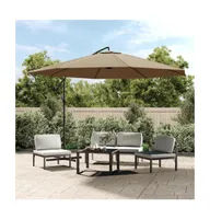 vidaXL Cantilever Umbrella with Aluminum Pole 137.8" Taupe