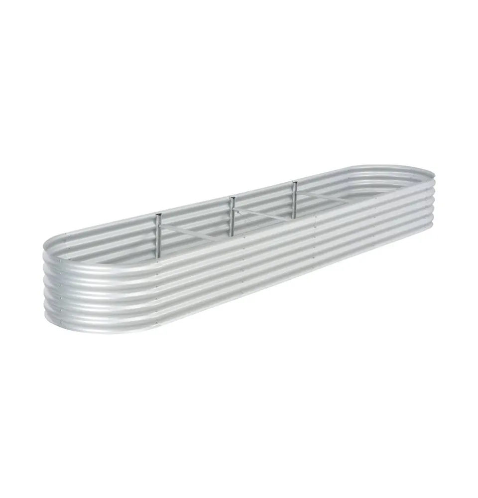 vidaXL Garden Raised Bed 157.5"x31.5"x17.3" Galvanized Steel Silver