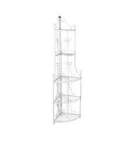 vidaXL Corner Plant Rack White 14.2"x23.6"