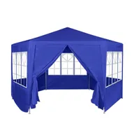 vidaXL Marquee with 6 Side Walls Blue 6.6'x6.6'