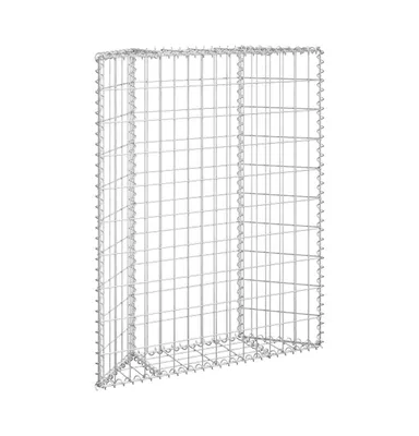 vidaXL Trapezium Gabion Raised Bed Galvanized Steel 31.5"x7.9"x39.4"