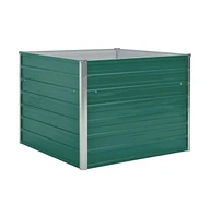 vidaXL Raised Garden Bed 39.4"x39.4"x30.3" Galvanized Steel Green