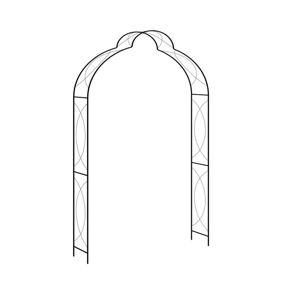 Garden Arch Black 59.1"x13.4"x94.5" Iron