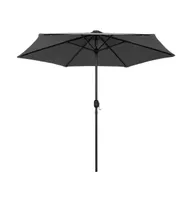 vidaXL Parasol with Led Lights and Aluminum Pole 106.3" Anthracite