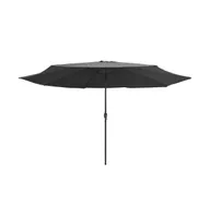 vidaXL Outdoor Parasol with Metal Pole 153.5" Anthracite