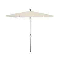 vidaXL Garden Parasol with Pole 82.7"x55.1" Sand