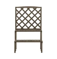 vidaXL Plant Stand with Trellis Gray 27.5"x16.5"x45.2" Solid Fir Wood