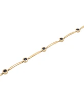 Onyx Bezel Bar Link Bracelet in 14k Gold