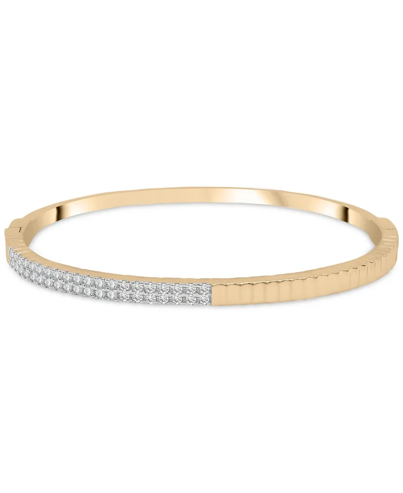 Audrey by Aurate Diamond Textured Bangle Bracelet (1/2 ct. t.w.) in Gold Vermeil, Created for Macy's