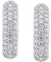 Forever Grown Diamonds Lab Grown Diamond Pave Small Huggie Hoop Earrings (1/2 ct. t.w.) in Sterling Silver or 14k Gold-Plated Sterling Silver