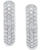 Forever Grown Diamonds Lab Grown Diamond Pave Small Hoop Earrings (1 ct. t.w.) in Sterling Silver