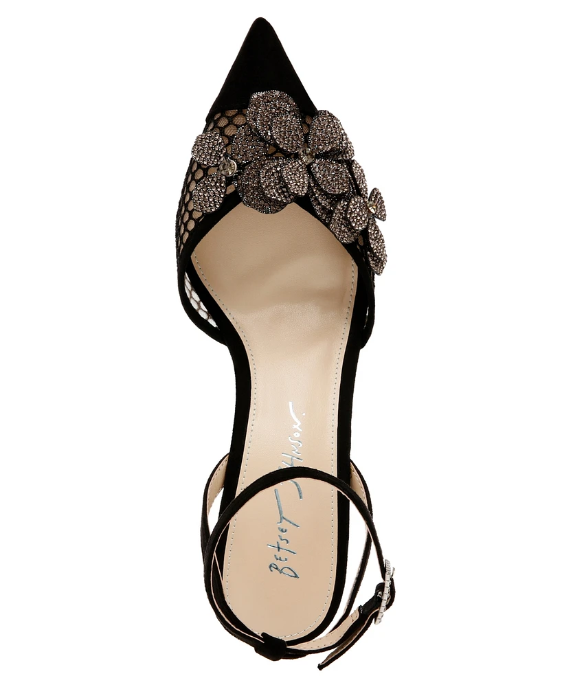 Betsey Johnson Women's Sofya Rhinestone Flower Evening Pumps