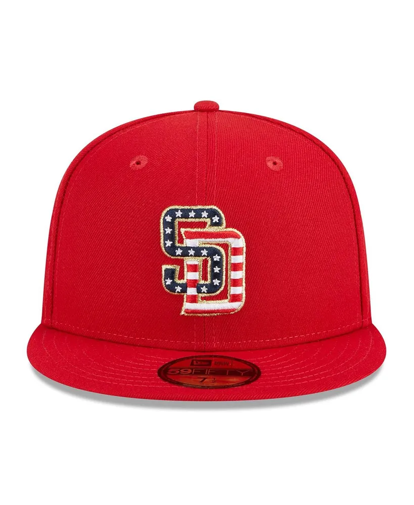 Men's New Era Red San Diego Padres 2023 Fourth of July 59FIFTY Fitted Hat
