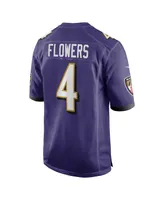 Men's Nike Zay Flowers Purple Baltimore Ravens 2023 Nfl Draft First Round Pick Game Jersey