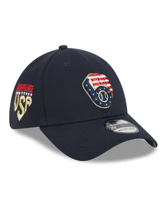 Men's New Era Navy Milwaukee Brewers 2023 Fourth of July 39THIRTY Flex Fit Hat