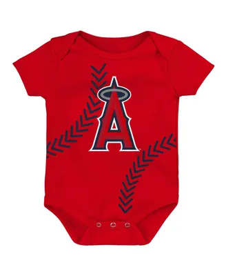 Newborn and Infant Boys Girls Red Los Angeles Angels Running Home Bodysuit