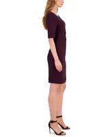 Connected Women's Tiered Ribbed Jersey Sheath Dress