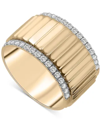 Audrey by Aurate Diamond Wide Textured Statement Ring (1/3 ct. t.w.) Gold Vermeil, Created for Macy's