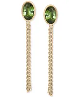 Audrey by Aurate Green Tourmaline Chain Front to Back Drop Earrings (1/2 ct. t.w.) in Gold Vermeil, Created for Macy's