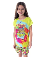 Scooby-Doo Girls Scooby Doo Tie Dye Mystery Machine T-Shirt and Shorts Pajama Set